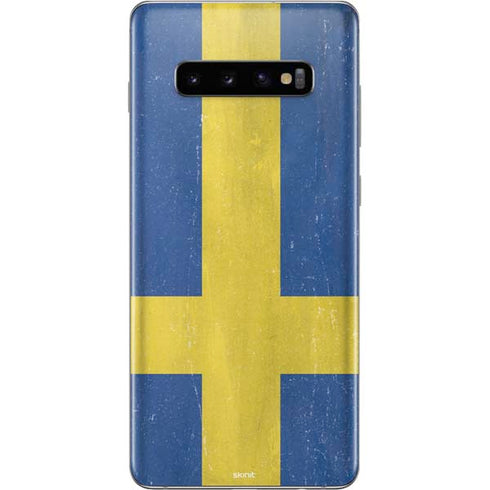 Sweden Flag Distressed Galaxy S10 Plus Skin